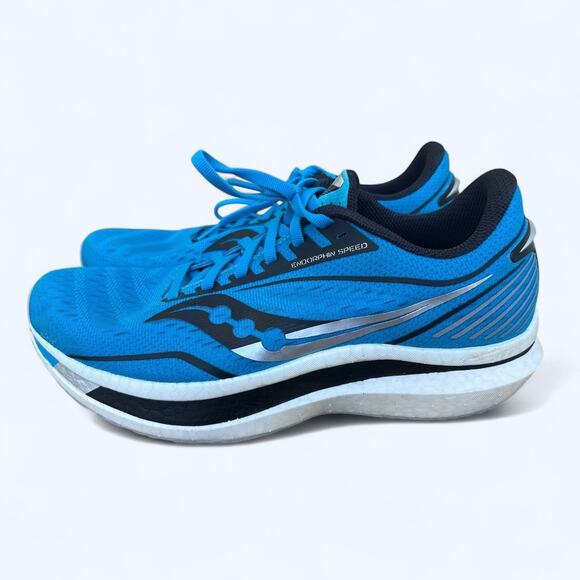 Saucony Endorphin Speed Running Shoes Sneakers Cobalt Silver Men's size 9 M - Picture 1 of 9